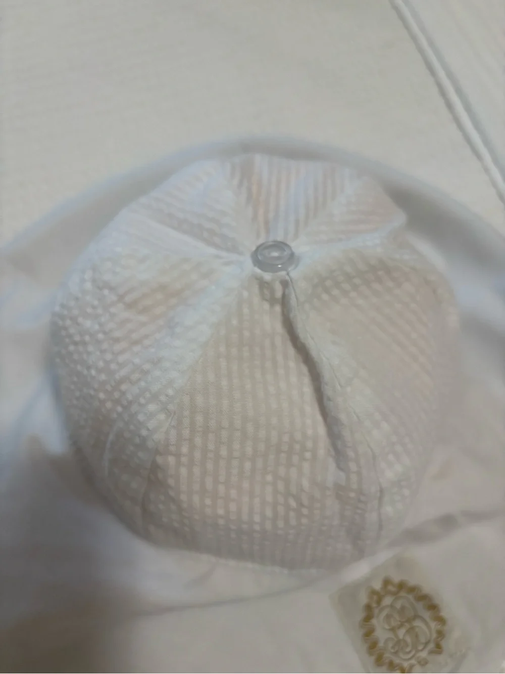 White Baby Sun Hat with Tie Strap